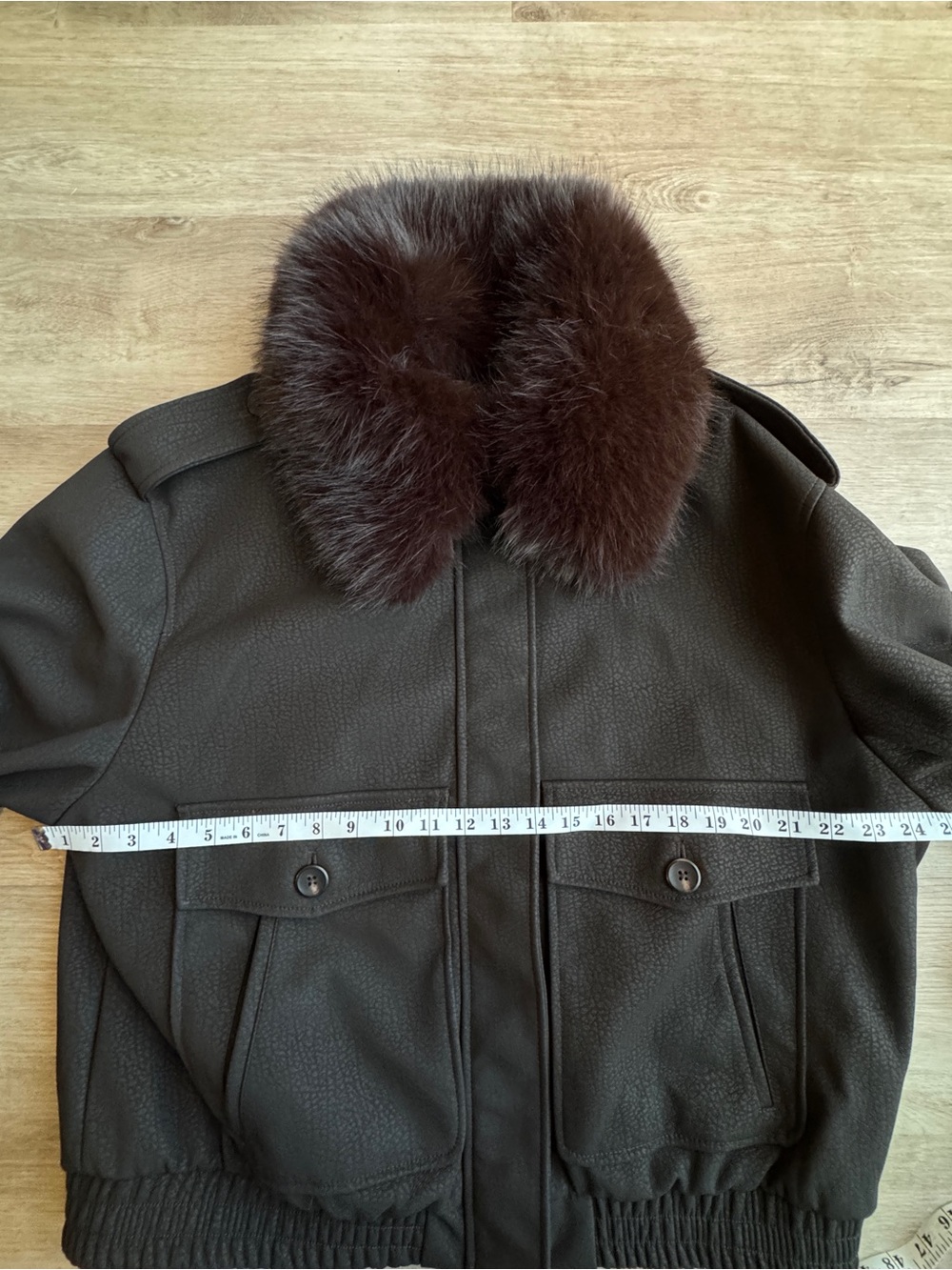 NWT Zara Faux Suede Jacket with Detachable Faux Fur Collar Brown XL - Picture 5 of 9